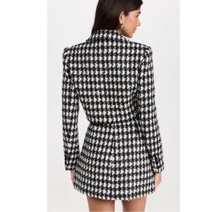 Self Portrait Black Checkered Boucle Dress 6
